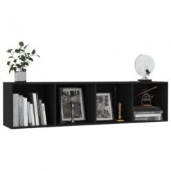 Libreria/Mobile TV Nero 143x30x36 Cm -Garden Home libreria mobile tv nero 143x30x36 cm 4