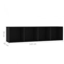 Libreria/Mobile TV Nero 143x30x36 Cm -Garden Home libreria mobile tv nero 143x30x36 cm 7