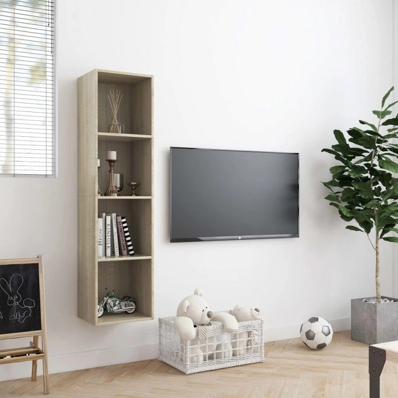 Libreria/Mobile TV Rovere Sonoma 143x30x36 Cm 3 Libreria/Mobile TV Rovere Sonoma 143x30x36 Cm - immagine 3