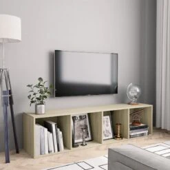 Libreria/Mobile TV Rovere Sonoma 143x30x36 Cm