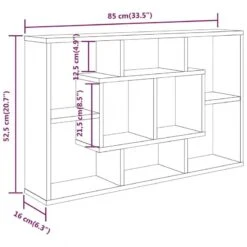 Mensola A Muro Bianco Lucido 85x16x52,5 Cm In Legno Multistrato -Garden Home mensola a muro bianco lucido 85x16x525 cm in legno multistrato 6