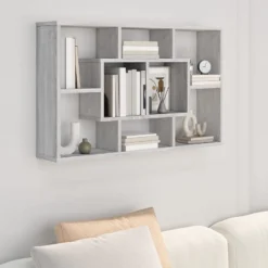 Mensola A Muro Grigio Sonoma 85x16x52,5 Cm In Legno Multistrato