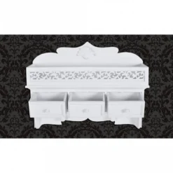 Mensola Appendiabiti A Muro Con 3 Cassetti E 2 Ganci 10 Mensola Appendiabiti A Muro Con 3 Cassetti E 2 Ganci -Garden Home mensola appendiabiti a muro con 3 cassetti e 2 ganci 3