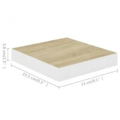 Mensole A Muro 2 Pz Rovere E Bianco 23x23,5x3,8 Cm In MDF -Garden Home mensole a muro 2 pz rovere e bianco 23x235x38 cm in mdf 8
