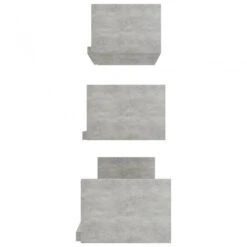 Mensole A Muro 3 Pz Grigio Cemento In Truciolato -Garden Home mensole a muro 3 pz grigio cemento in truciolato 4