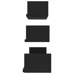 Mensole A Muro 3 Pz Nero In Truciolato -Garden Home mensole a muro 3 pz nero in truciolato 4