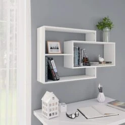 Mensole A Muro Bianche 104x20x58,5 Cm In Legno Multistrato