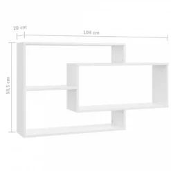 Mensole A Muro Bianco Lucido 104x20x58,5 Cm In Truciolato 11 Mensole A Muro Bianco Lucido 104x20x58,5 Cm In Truciolato -Garden Home mensole a muro bianco lucido 104x20x585 cm in truciolato 5