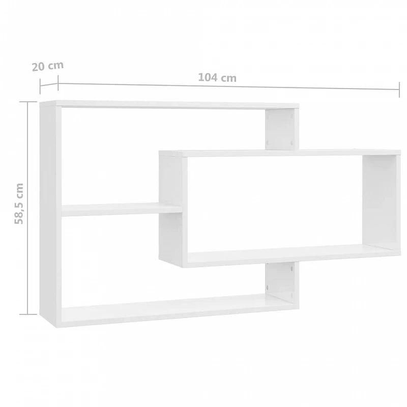 Mensole A Muro Bianco Lucido 104x20x58,5 Cm In Truciolato 6 Mensole A Muro Bianco Lucido 104x20x58,5 Cm In Truciolato - immagine 6