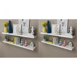 Mensole A Parete 4 Pz Bianco 120 Cm