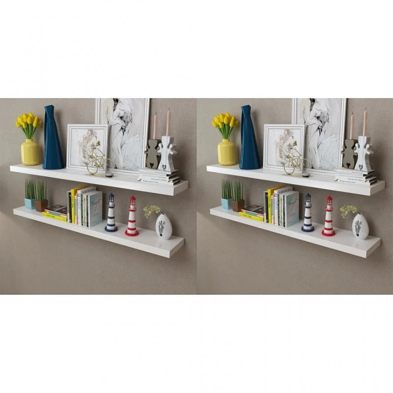 Mensole A Parete 4 Pz Bianco 120 Cm 1 Mensole A Parete 4 Pz Bianco 120 Cm