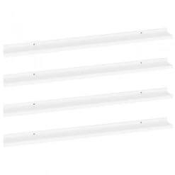 Mensole Da Parete 4 Pz Bianche 100x9x3 Cm -Garden Home mensole da parete 4 pz bianche 100x9x3 cm 1