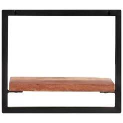 Mensole Parete 2 Pz 40x24x35 Cm Legno Massello Acacia E Acciaio -Garden Home mensole parete 2 pz 40x24x35 cm legno massello acacia e acciaio 2
