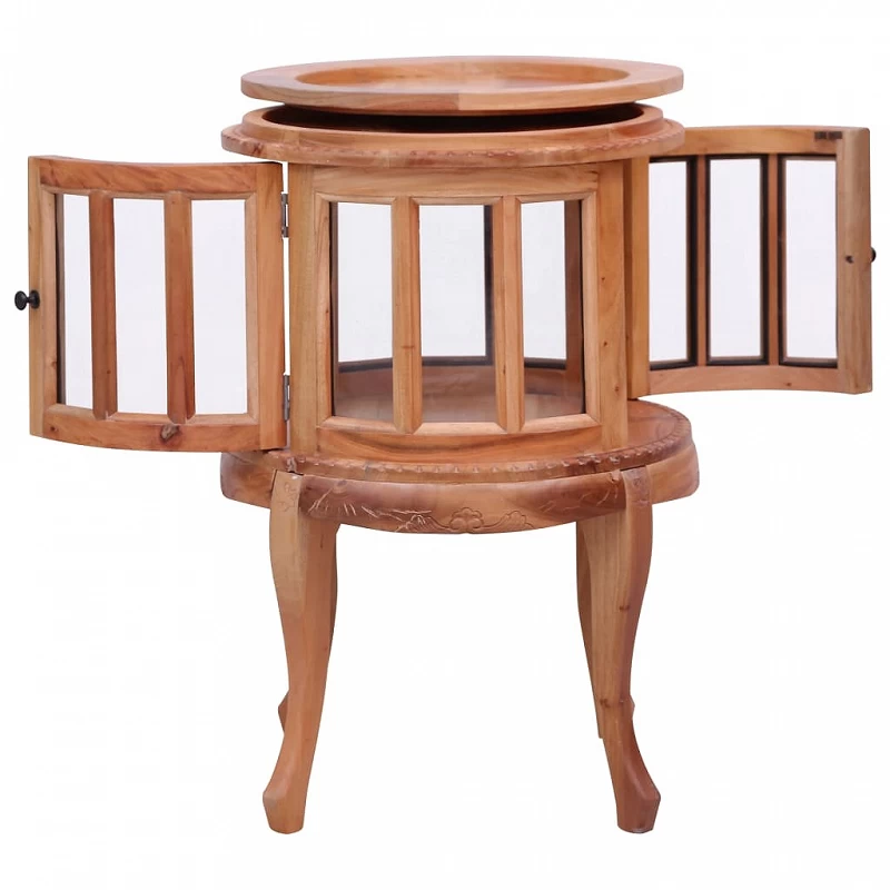 Mobile Con Vetrina Naturale 50x50x76 Cm In Mogano Massello 4 Mobile Con Vetrina Naturale 50x50x76 Cm In Mogano Massello - immagine 4