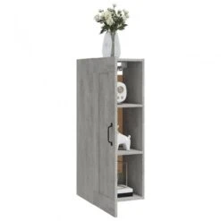 Mobile Pensile Grigio Cemento 35x34x90 Cm In Legno Multistrato -Garden Home mobile pensile grigio cemento 35x34x90 cm in legno multistrato 3