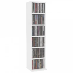 Mobile Porta CD Bianco 21x20x88 Cm In Legno Multistrato 9 Mobile Porta CD Bianco 21x20x88 Cm In Legno Multistrato -Garden Home mobile porta cd bianco 21x20x88 cm in legno multistrato 2