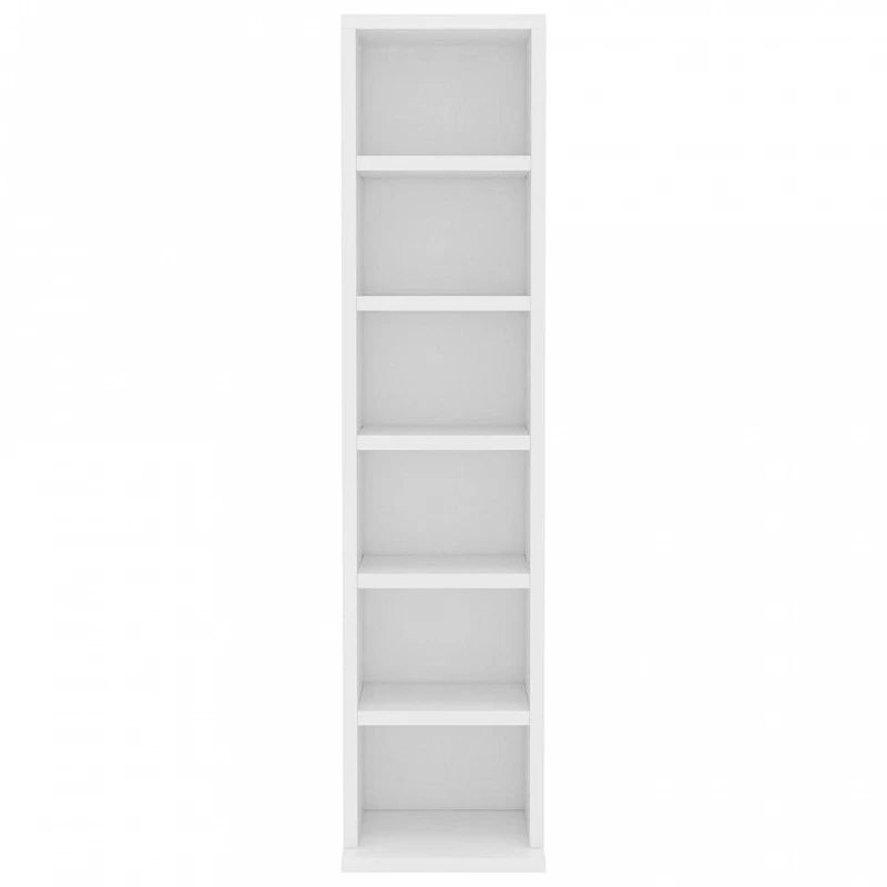 Mobile Porta CD Bianco 21x20x88 Cm In Legno Multistrato 4 Mobile Porta CD Bianco 21x20x88 Cm In Legno Multistrato - immagine 4