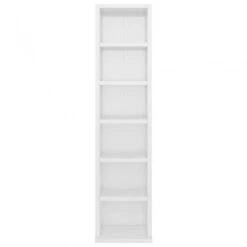Mobile Porta CD Bianco Lucido 21x20x88 Cm In Legno Multistrato -Garden Home mobile porta cd bianco lucido 21x20x88 cm in legno multistrato 3