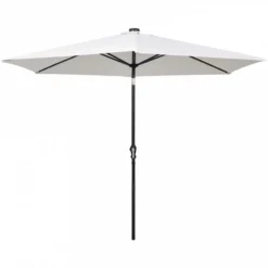 Ombrellone A Sbalzo A LED 3 M Bianco Sabbia 11 Ombrellone A Sbalzo A LED 3 M Bianco Sabbia -Garden Home ombrellone a sbalzo a led 3 m bianco sabbia 2