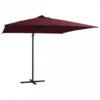 Ombrellone A Sbalzo Con LED Rosso Bordò 250x250 Cm -Garden Home ombrellone a sbalzo con luci led 250x250 cm rosso bordo