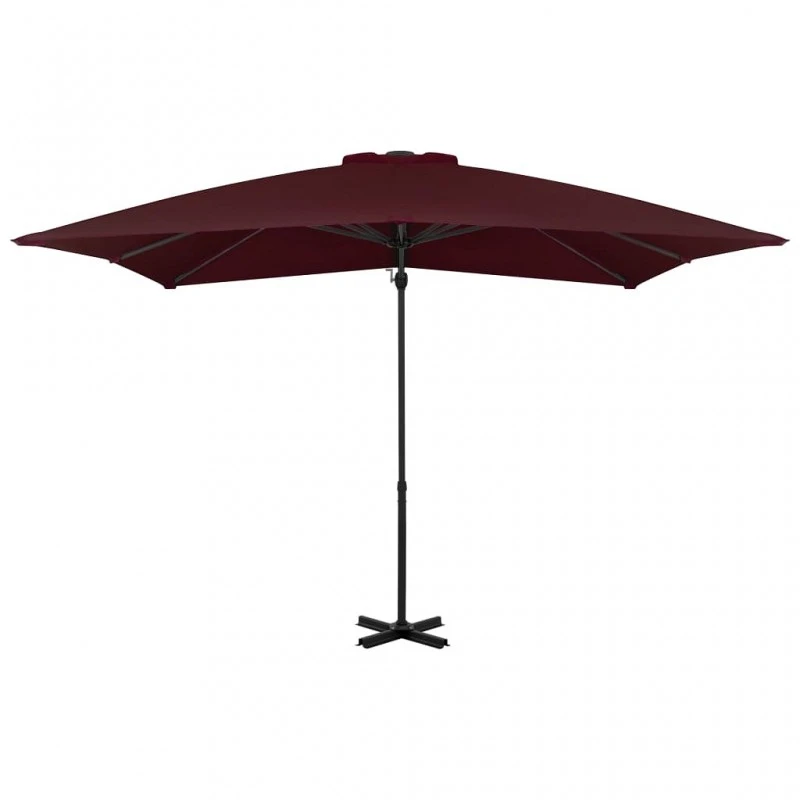 Ombrellone A Sbalzo Con Palo Alluminio 250x250 Cm Rosso Bordò 2 Ombrellone A Sbalzo Con Palo Alluminio 250x250 Cm Rosso Bordò - immagine 2