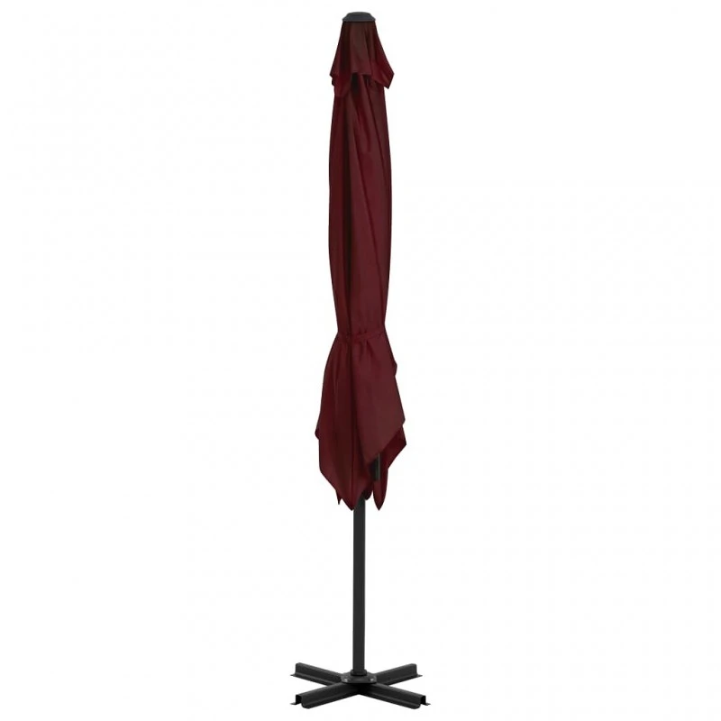 Ombrellone A Sbalzo Con Palo Alluminio 250x250 Cm Rosso Bordò 3 Ombrellone A Sbalzo Con Palo Alluminio 250x250 Cm Rosso Bordò - immagine 3