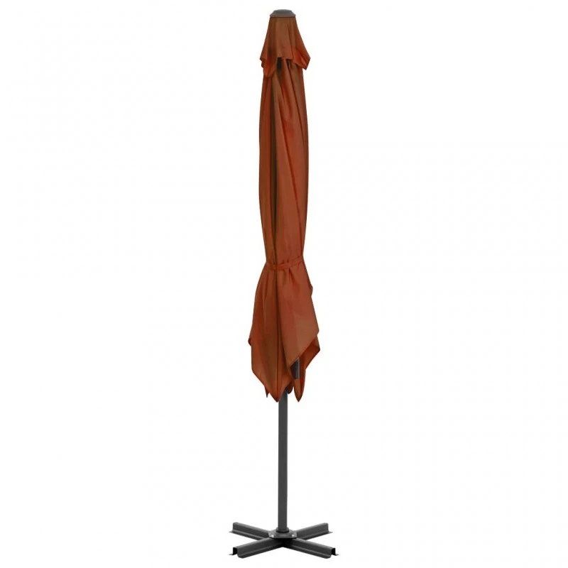 Ombrellone A Sbalzo Con Palo In Alluminio 250x250 Cm Terracotta 3 Ombrellone A Sbalzo Con Palo In Alluminio 250x250 Cm Terracotta - immagine 3