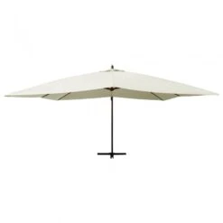 Ombrellone A Sbalzo Con Palo In Legno 400x300 Cm Bianco Sabbia -Garden Home ombrellone a sbalzo con palo in legno 400x300 cm bianco sabbia 2