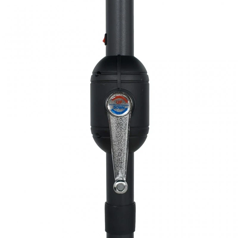 Ombrellone Con Luci A LED E Palo Alluminio 270 Cm Nero 6 Ombrellone Con Luci A LED E Palo Alluminio 270 Cm Nero - immagine 6