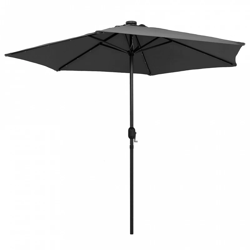 Ombrellone Con Luci A LED E Palo In Alluminio 270 Cm Antracite 3 Ombrellone Con Luci A LED E Palo In Alluminio 270 Cm Antracite - immagine 3