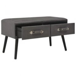 Panca Con Cassetti 80 Cm Grigia In Similpelle -Garden Home panca con cassetti 80 cm grigia in similpelle 1