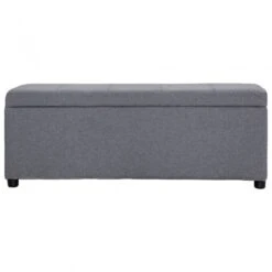 Panca Con Vano Portaoggetti 116 Cm Grigio Chiaro In Poliestere -Garden Home panca con vano portaoggetti 116 cm grigio chiaro in poliestere 1