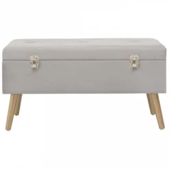 Panca Con Vano Portaoggetti 80 Cm Grigio In Velluto -Garden Home panca con vano portaoggetti 80 cm grigio in velluto 1