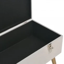 Panca Con Vano Portaoggetti 80 Cm Grigio In Velluto -Garden Home panca con vano portaoggetti 80 cm grigio in velluto 4