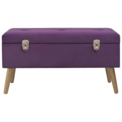 Panca Con Vano Portaoggetti 80 Cm Viola In Velluto -Garden Home panca con vano portaoggetti 80 cm viola in velluto 1