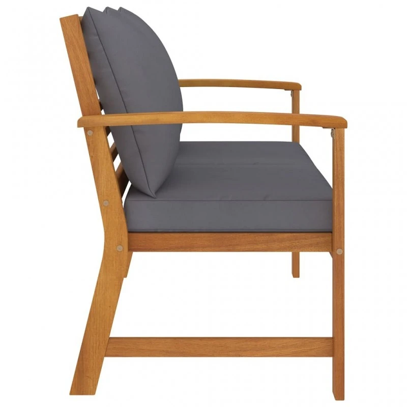 Panca Da Giardino 120 Cm Cuscino Grigio Scuro Legno Di Acacia 3 Panca Da Giardino 120 Cm Cuscino Grigio Scuro Legno Di Acacia - immagine 3