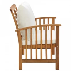 Panca Da Giardino Con Cuscini 119 Cm In Massello Acacia -Garden Home panca da giardino con cuscini 119 cm in massello acacia 2