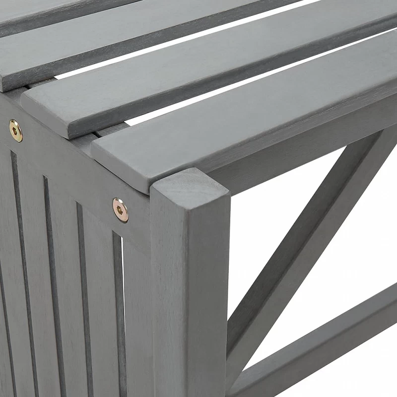 Panca Giardino Angolare E Fioriera 117cm Massello Acacia Grigia 6 Panca Giardino Angolare E Fioriera 117cm Massello Acacia Grigia - immagine 6