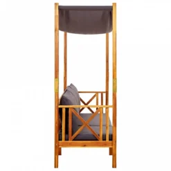 Panca Giardino Con Baldacchino E Poggiapiedi Massello Di Acacia -Garden Home panca giardino con baldacchino e poggiapiedi massello di acacia 3