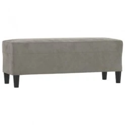 Panca Grigio Chiaro 100x35x41 Cm In Velluto -Garden Home panca grigio chiaro 100x35x41 cm in velluto 1