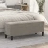 Panca Grigio Chiaro 100x35x41 Cm In Velluto -Garden Home panca grigio chiaro 100x35x41 cm in velluto
