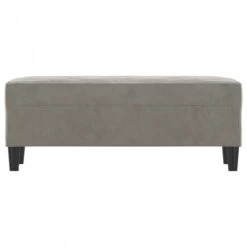 Panca Grigio Chiaro 100x35x41 Cm In Velluto -Garden Home panca grigio chiaro 100x35x41 cm in velluto 2