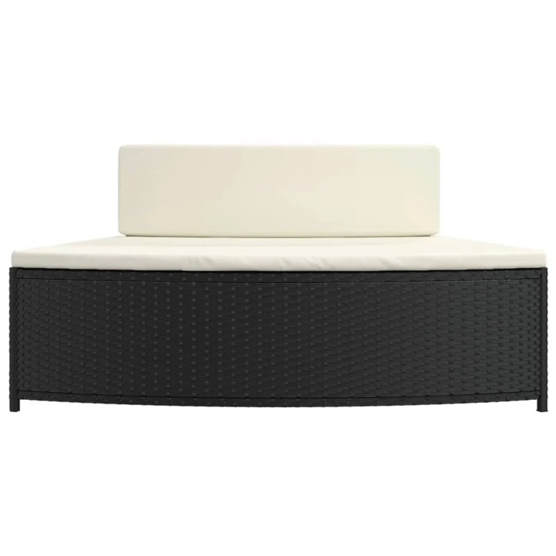 Panche Per Spa Con Cuscini 2 Pz In Polyrattan Nero 5 Panche Per Spa Con Cuscini 2 Pz In Polyrattan Nero - immagine 5