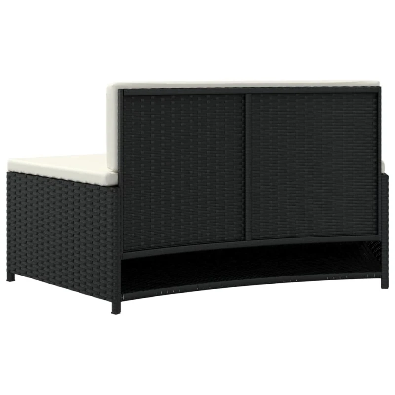 Panche Per Spa Con Cuscini 2 Pz In Polyrattan Nero 7 Panche Per Spa Con Cuscini 2 Pz In Polyrattan Nero - immagine 7