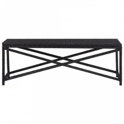 Panchina Da Giardino 120 Cm In Polyrattan Nera -Garden Home panchina da giardino 120 cm in polyrattan nera 1