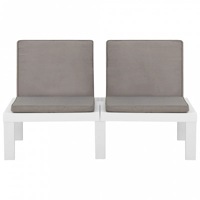 Panchine Da Giardino Con Cuscini 2 Pz In Plastica Bianche 5 Panchine Da Giardino Con Cuscini 2 Pz In Plastica Bianche - immagine 5