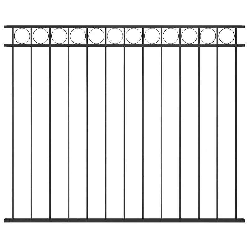 Pannello Di Recinzione In Acciaio 1,7x1,5 M Nero 1 Pannello Di Recinzione In Acciaio 1,7x1,5 M Nero