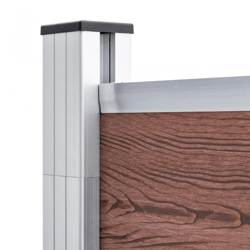 Pannello Di Recinzione In WPC 175x186 Cm Marrone 5 Pannello Di Recinzione In WPC 175x186 Cm Marrone - immagine 5