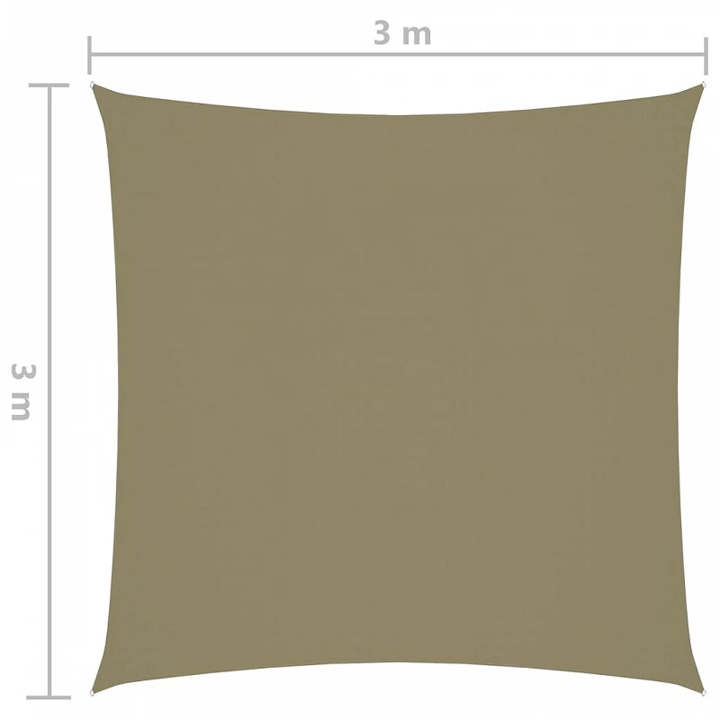 Parasole A Vela In Tela Oxford Quadrato 3x3 M Beige 6 Parasole A Vela In Tela Oxford Quadrato 3x3 M Beige - immagine 6