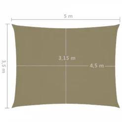 Parasole A Vela Oxford Rettangolare 3,5x5 M Beige -Garden Home parasole a vela oxford rettangolare 35x5 m beige 5